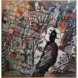 Acrylique Sur Papier - Composition - De Jean Dassonval (1939 - 2012)