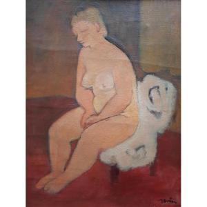 Huile Sur Toile - Nu Féminin - Maurice Savin (1894 -1973)