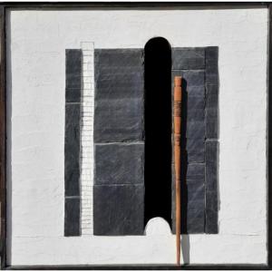 Jean-paul Chablais (1952) - Composition Abstraite Noir Et Blanc