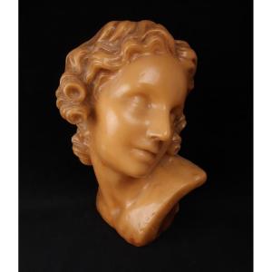 Sculpture En Cire d'Un Buste De Femme (xxe Siècle)