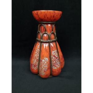 Vase En Verre Et Bronze - André Delatte (1887-1953)