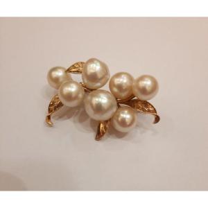 Gold And Pearl Brooch 