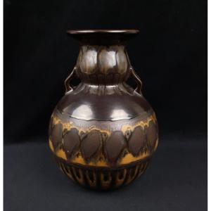 Earthenware Vase From Quimper Odetta (20th Century)