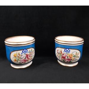 Paire de cache-pots en porcelaine (XIXe siècle)