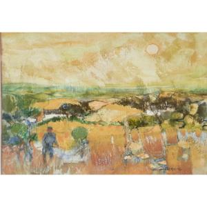 Gwilym Prichard (1931-2015) - Pastel On Paper - Landscape 