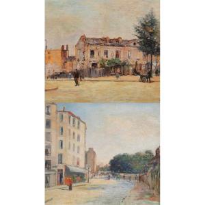 Paire d'Huile Sur Toile - Paysages  De Gustave Madelain (1867-1944) 