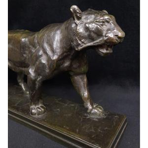 Antoine Louis Barye (1796-1875) - Bronze d'Un Tigre Marchant 