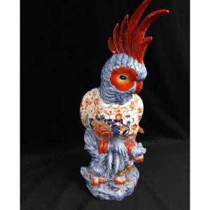 Porcelain Sculpture Of A Parrot - 20th Century
