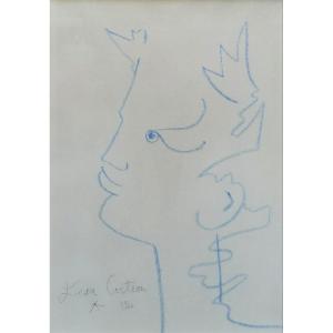 Jean Cocteau (1889-1963) - Dessin Portrait 