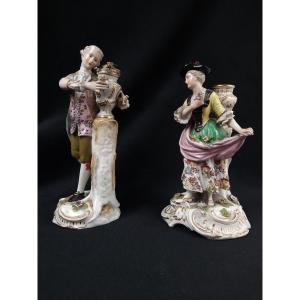 Paire De Porcelaines - Saxe Dresde 