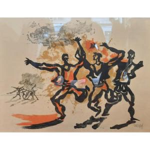 Jean Lurçat (1892-1966) - Lithograph - The Conflict