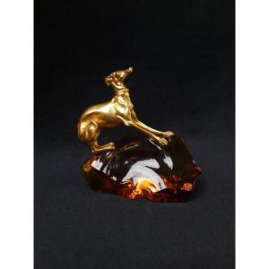 Baccarat - Bronze Sculpture On Crystal Base  