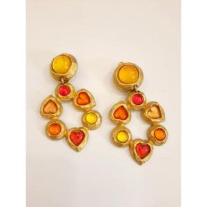 Edouard Rambaud - Boucles d'Oreilles à Clip Métal Doré