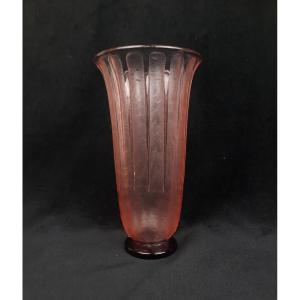 Schneider - Vase en verre soufflé rose 