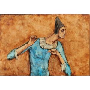 Pierre Laffillé (1938-2011) - Oil On Canvas - Pierrot 