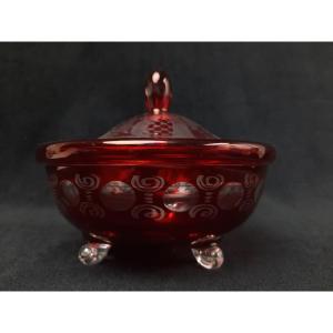 Coupe tripode en cristal de Bohême (XXe siècle)