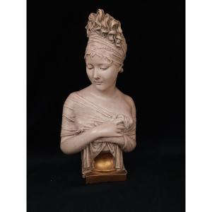 Plaster Bust Of Juliette Récamier (19th Century)
