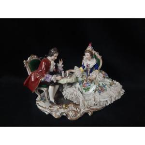 Volkstedt - German Porcelain Group - Chess Players