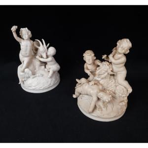 Pair Of Putti And Sheep Biscuits
