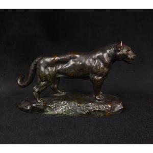 Antoine‑Louis Barye (1795 – 1875) - Bronze d'un jaguar debout