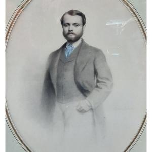 Fritz Zuber-bühler (1822–1896) - Drawing On Paper - Portrait Of A Man 