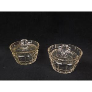 Pair Of Crystal Compote Dishes (20th Century)