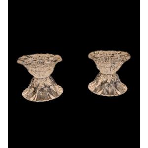 Pair Of Crystal Candlesticks (20th Century)
