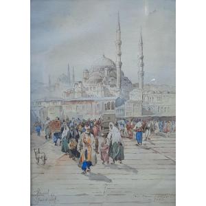Jozef PAWLIKIEWICZ (1894-1930) - Aquarelle sur papier - Istambul