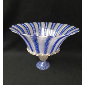 Coupe sur pied en verre Murano (XXe siècle)