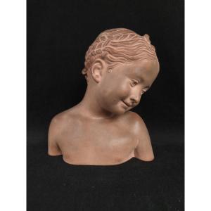 Terracotta Bust - The Florentine Woman - After Pigalle (20th Century)