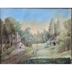 Edouard Charpentier (19th Century) - Oil On Canvas - A Bucolic Landscape With A Country House