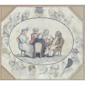 Satirical Engraving - A Decent Story - After James Gillray (19th Century)