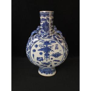 Baoyueping Blue-white Porcelain Gourd Vase - China (19th Century)