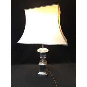 Empire Style Silver-plated Metal Lamp (20th Century)