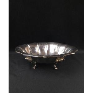 Coupe centre de table polylobée en métal argenté - Sheffield (XXe siècle)