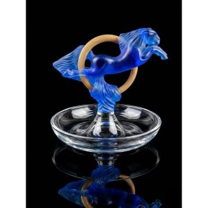 DAUM - Baguier en cristal - Cheval bleu