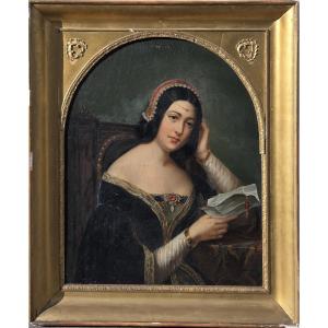 Désirée-charlotte Sauvageot-galiot (active 1827–1850) - Oil On Canvas - Portrait Of A Woman