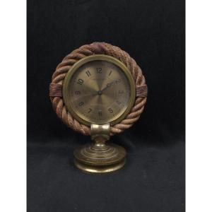 Jaeger-LeCoultre & Hermès - Pendulette de bureau de marine Rolselyne III - Laiton et cordage
