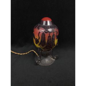 Le Verre Français (schneider) - Art Deco Glass Nightlight (20th Century)