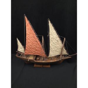 Maquette de navire - Le Chébec de Méditerranée - Gréement à voiles latines
