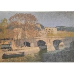 Huile Sur Panneau - Paris - De René Théophile Clozier