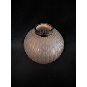 Vase Boule En Pâte De Verre - Signé Daum  (art Déco)