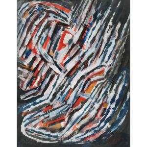 Gouache Sur Papier - Abstraction - De Jacques Germain (1915 - 2001)