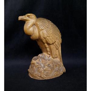 Terracotta Sculpture Of A Vulture - Signed Lejan (20th Century)