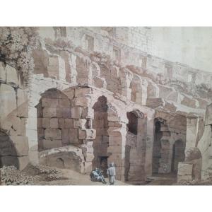 Drawing On Paper - Colloseo - By Wilhelm Friedrich Gmelin (1760 - 1820)