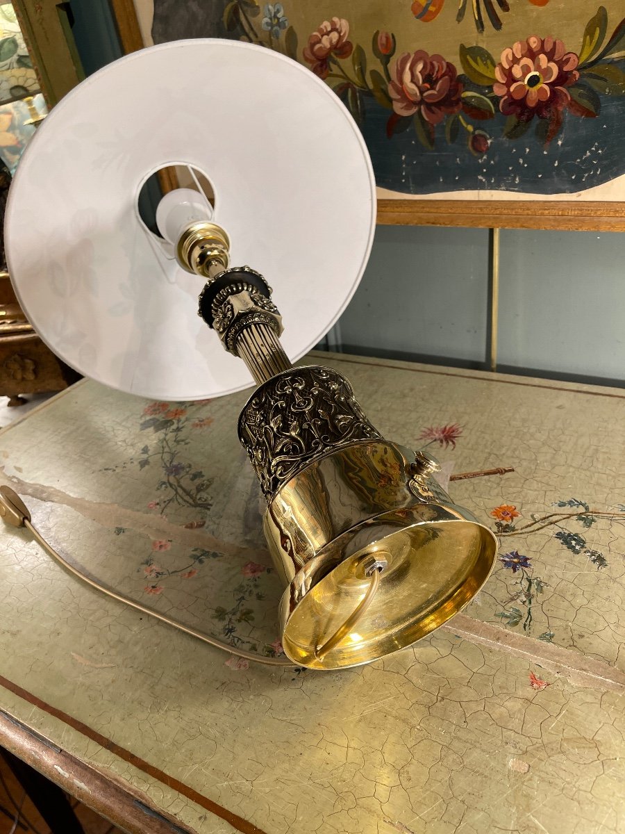 Lampe Carcel En Laiton Repoussé XIXème-photo-6