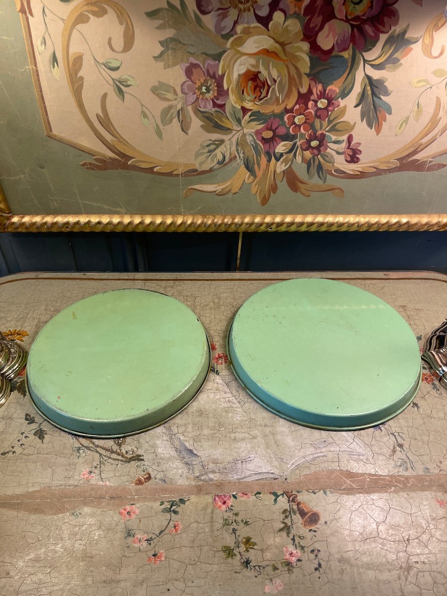 Two Trays In Painted Sheet Metal-photo-2