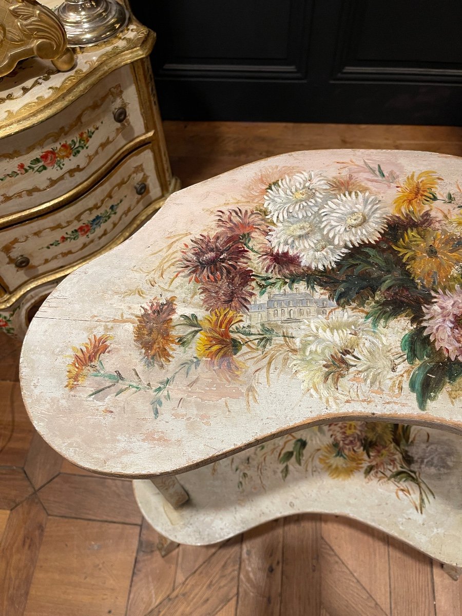 Painted Wooden Table Dated 1895-photo-4