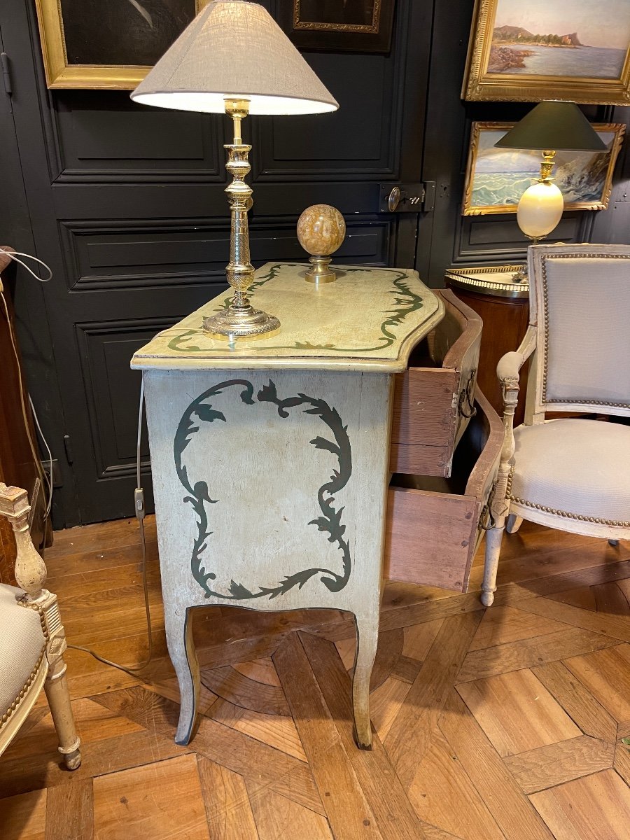 Petite Commode Sauteuse En Bois Peint-photo-4