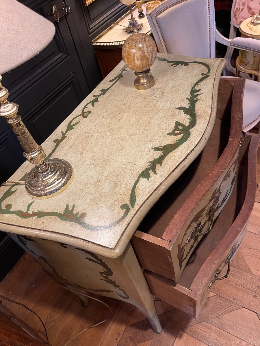 Petite Commode Sauteuse En Bois Peint-photo-6